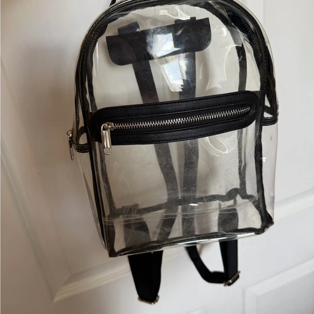 Clear PVC Backpack with Black Trim - Men Bags